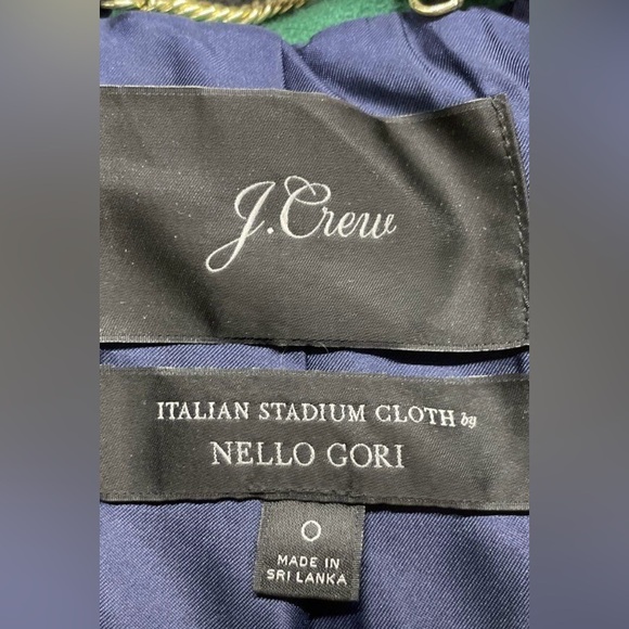 J.Crew Women's Green Italian Stadium-Cloth Wool Chateau Parka Hooded Coat Sz 0 - Picture 6 of 7